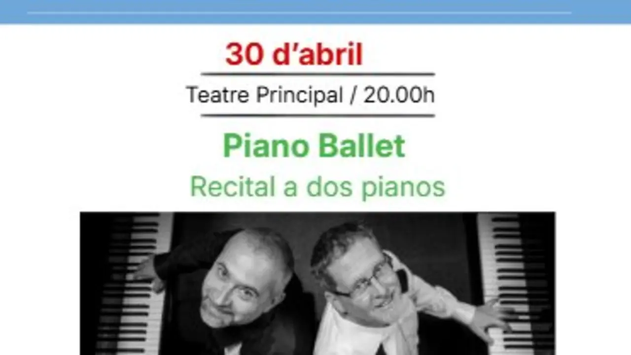  Piano Ballet amb Brugalla-Stambolov en concert a Valls dins les Nits de Cl&agrave;ssics 2026 al Teatre Principal &mdash; Imagen de la Fuente 