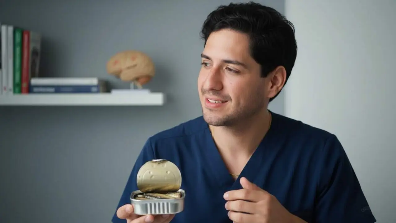 Rodrigo Arteaga explica com les sardines s&oacute;n essencials per millorar la mem&ograve;ria i la salut cerebral naturalment &mdash; Imagen generada por IA 