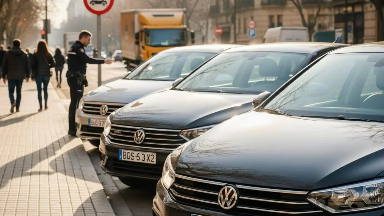  Primeres restriccions massives a vehicles amb etiqueta ambiental B a Espanya per millorar la qualitat de l&rsquo;aire &mdash; Imagen generada por IA 