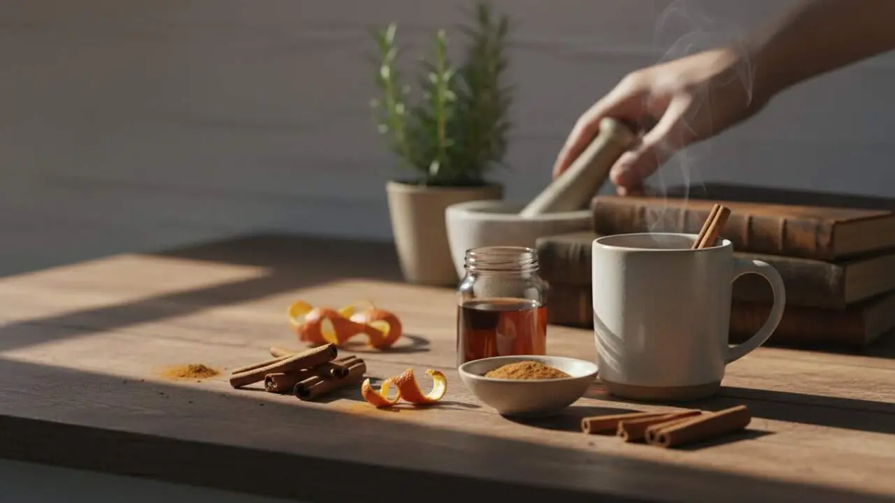  Canyella natural en pols sobre fons de fusta per a receptes saludables i decoraci&oacute; gastron&ograve;mica &mdash; Imagen generada por IA 