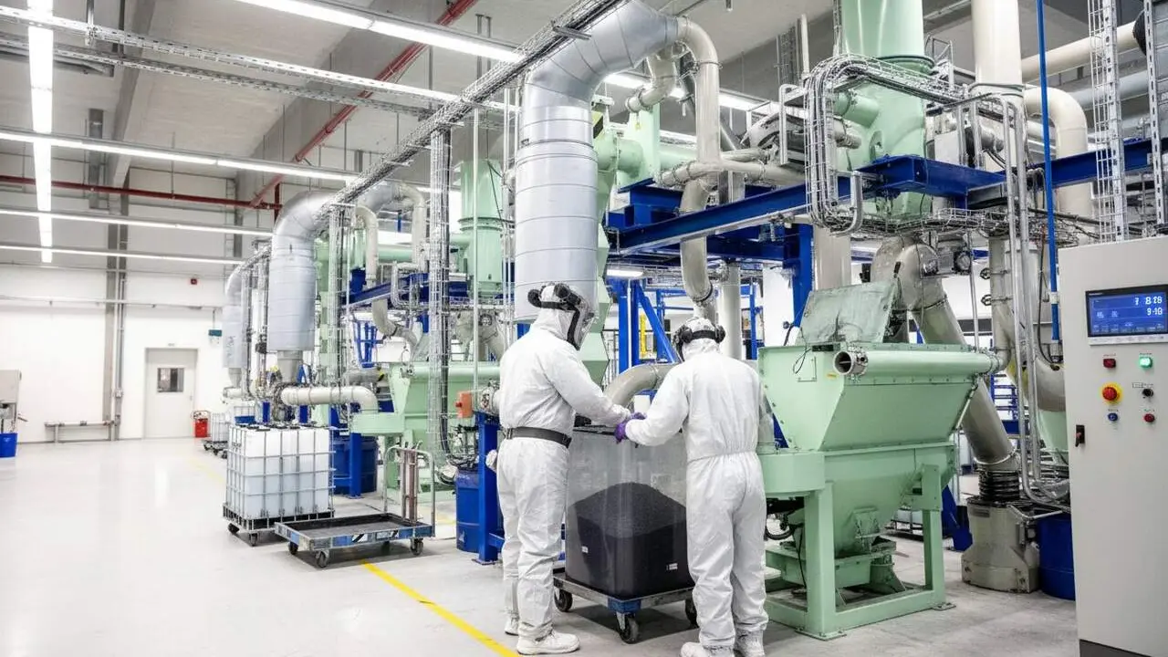  Reciclatge avan&ccedil;at de bateries el&egrave;ctriques a Europa mentre Xina domina la fabricaci&oacute; mundial de bateries &mdash; Imagen generada por IA 