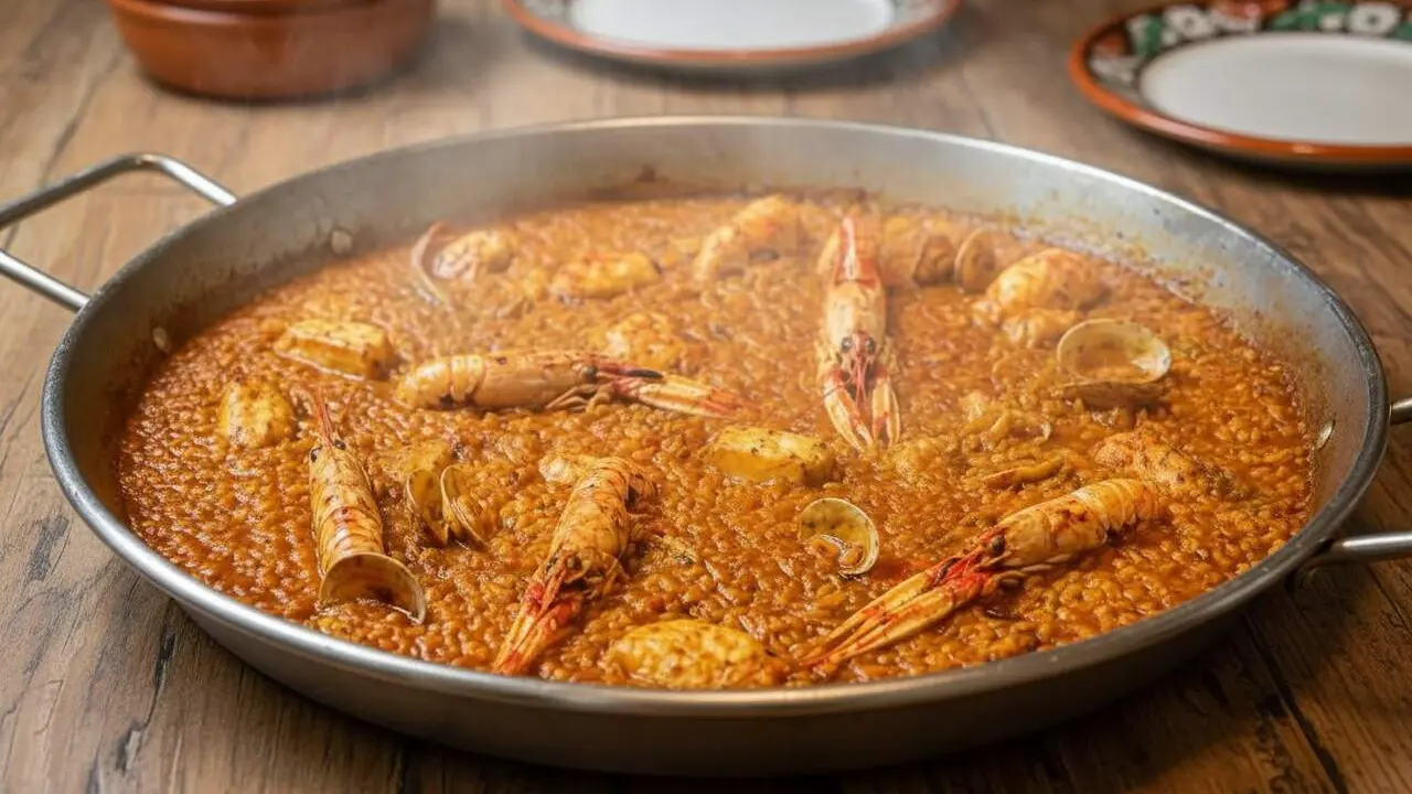  Arross&oacute; a la marinera tradicional alacant&iacute; reconegut com el plat estrella de la cuina local mediterr&agrave;nia &mdash; Imagen generada por IA 