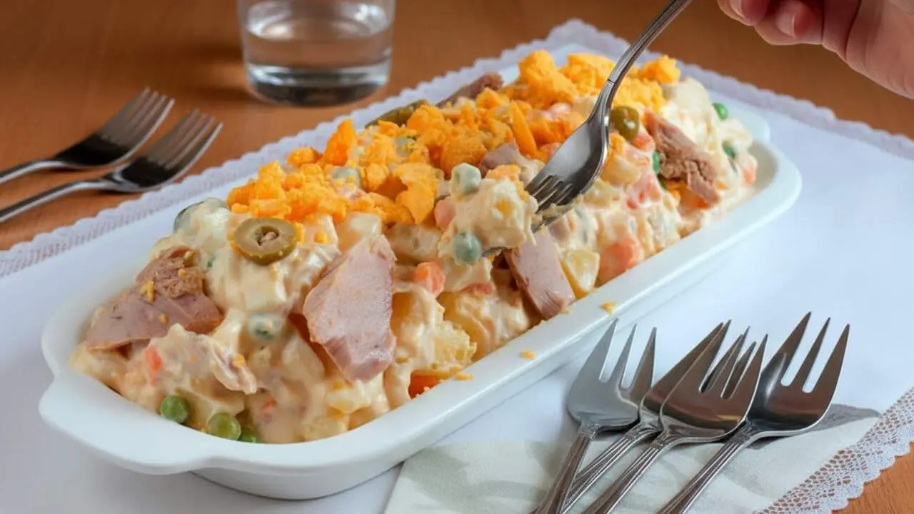  Ensaladilla russa saludable amb ingredients nutritius per a un sopar f&agrave;cil i r&agrave;pid &mdash; Imagen generada por IA 