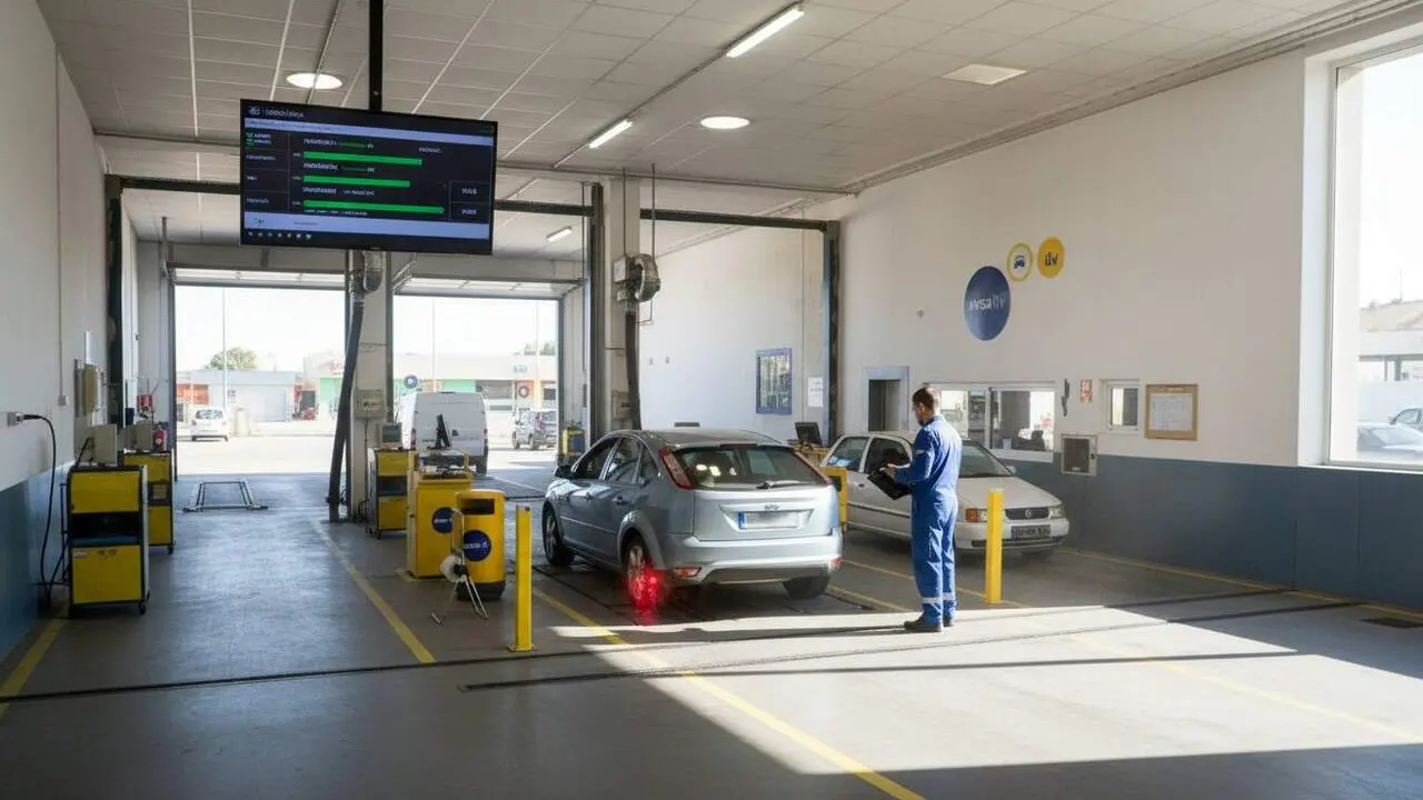 Brussel&middot;les revisa la normativa ITV a Espanya centrant-se en bateries i sistemes avan&ccedil;ats d&rsquo;ajuda a la conducci&oacute; ADAS &mdash; Imagen generada por IA
