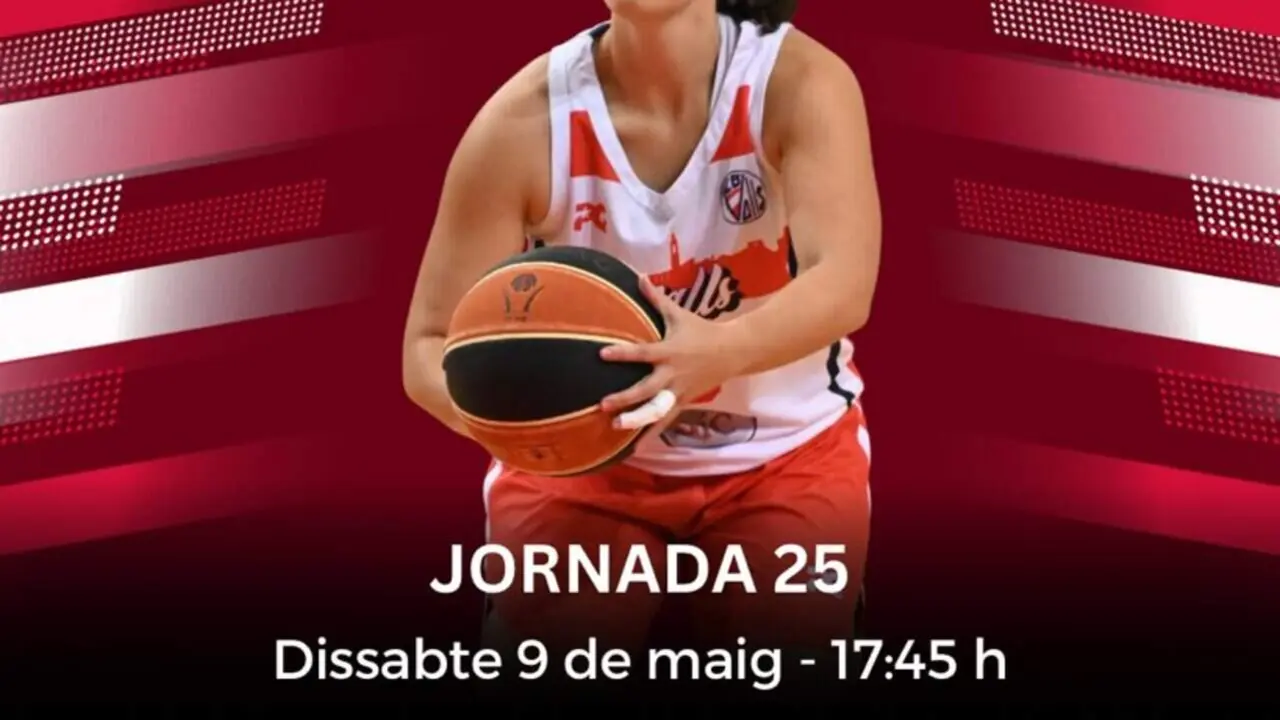 El SFA de B&agrave;squet Valls en acci&oacute; durant el partit clau a Sant Gervasi per tancar la temporada femenina de b&agrave;squet &mdash; Imagen de la Fuente