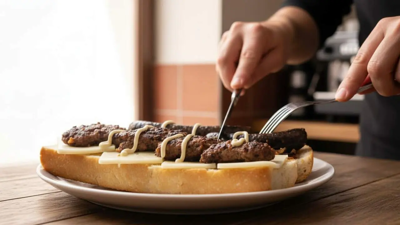  Entrep&agrave; tradicional valenci&agrave; amb figatells, botifarrons i maionesa trufada a Casa Marina, el millor bocadillo de la Comunitat Valenciana &mdash; Imagen generada por IA 