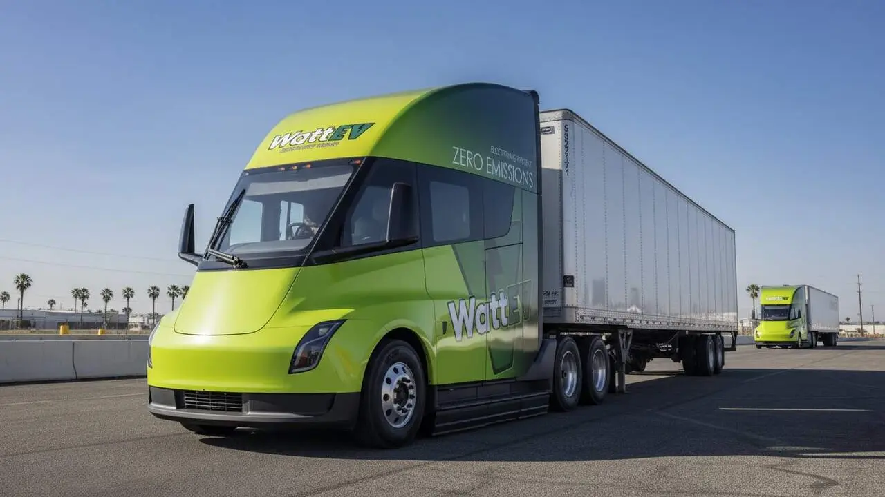  Tesla entrega 370 camions el&egrave;ctrics a Calif&ograve;rnia en un enc&agrave;rrec hist&ograve;ric per a la mobilitat sostenible &mdash; Imagen generada por IA 