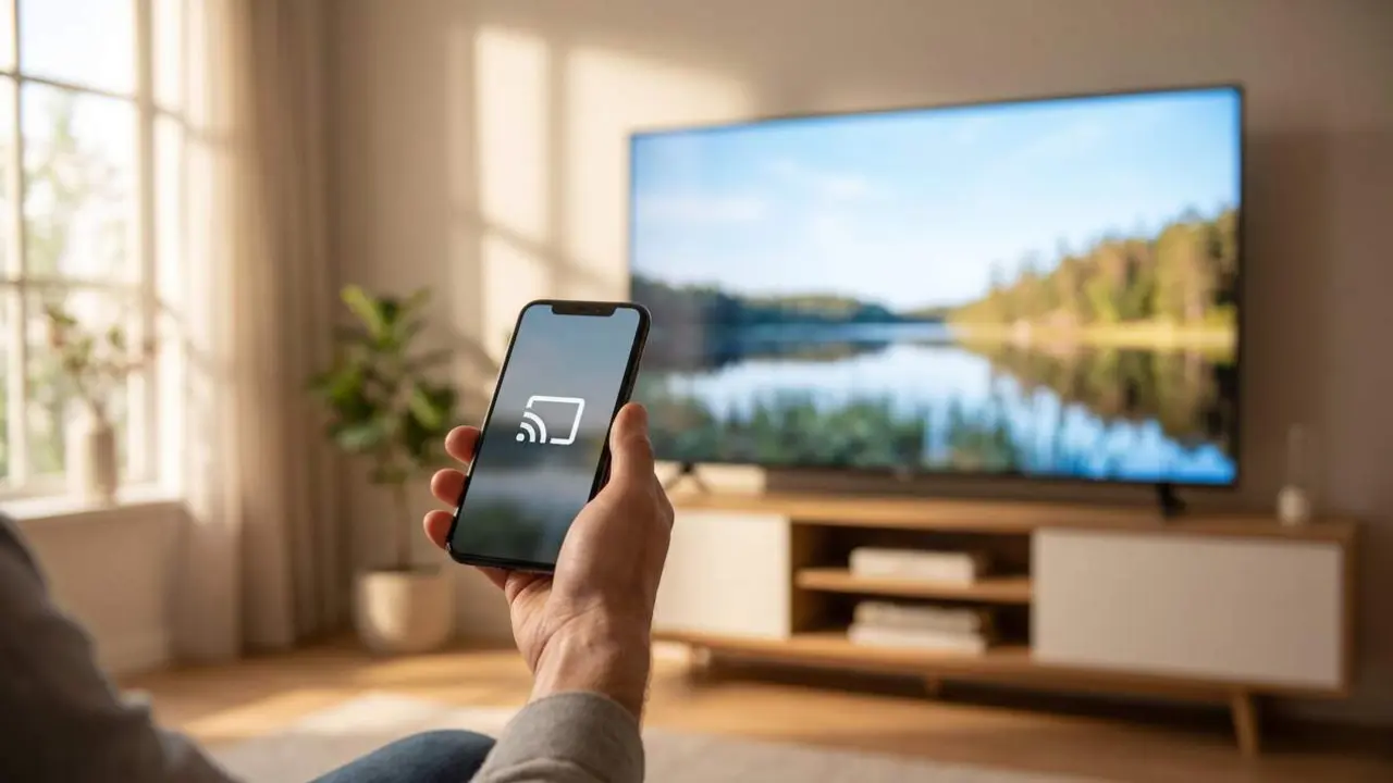  Manera f&agrave;cil i r&agrave;pida de connectar el teu tel&egrave;fon m&ograve;bil a la TV per veure contingut a la gran pantalla &mdash; Imagen generada por IA 