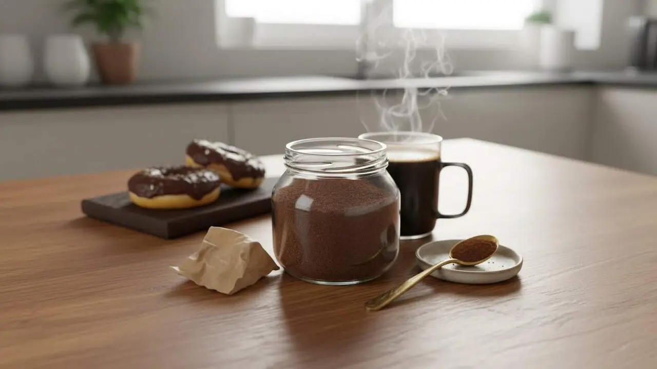  Tasses de caf&egrave; soluble i cacao de qualitat millorada amb processos sostenibles abans del 2026 &mdash; Imagen generada por IA 