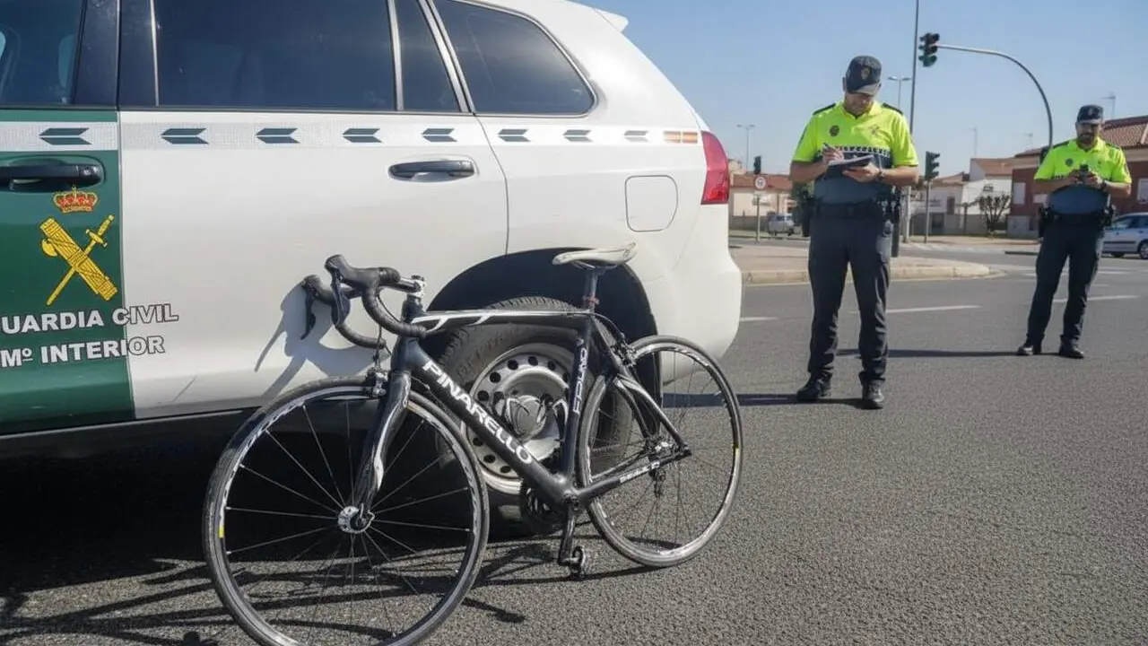  Ciclista sancionat amb 200 euros per creuar un sem&agrave;for en verd a la ciutat de manera imprudent &mdash; Imagen generada por IA 
