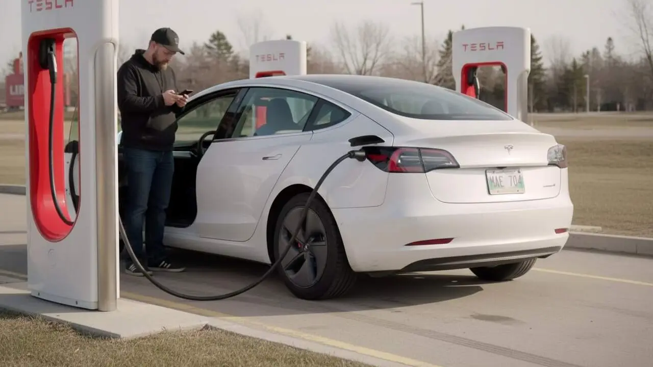 Bateria original d&rsquo;un Tesla Model 3 perd autonomia i factors que afecten el rendiment del vehicle el&egrave;ctric &mdash; Imagen generada por IA