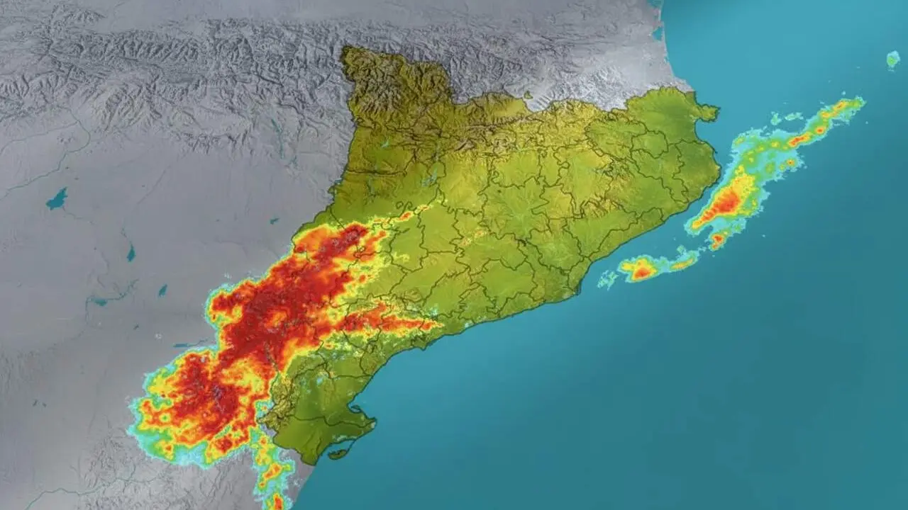  X&agrave;fecs i tempestes intenses a l&rsquo;oest de Catalunya afectant especialment Tarragona i les Terres de l&rsquo;Ebre &mdash; Imagen generada por IA 