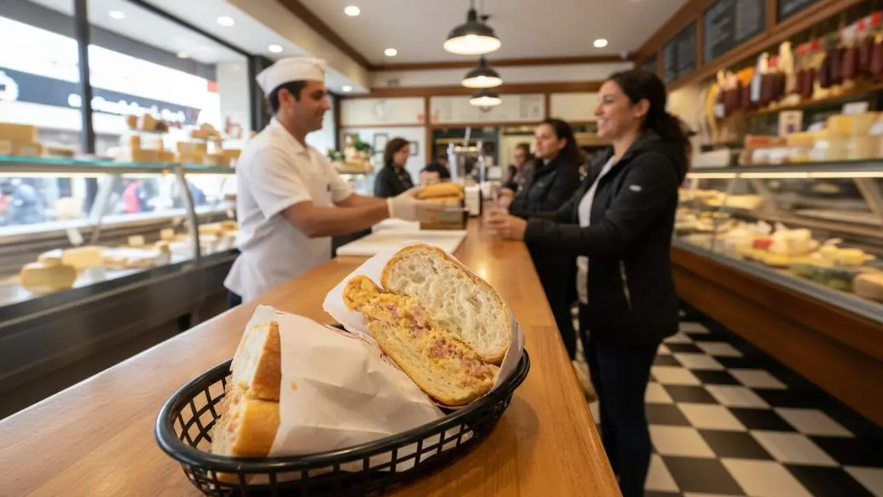  Bocata de truita tradicional a Tenerife creat per un charcuter catal&agrave; amb embotits artesans locals &mdash; Imagen generada por IA 