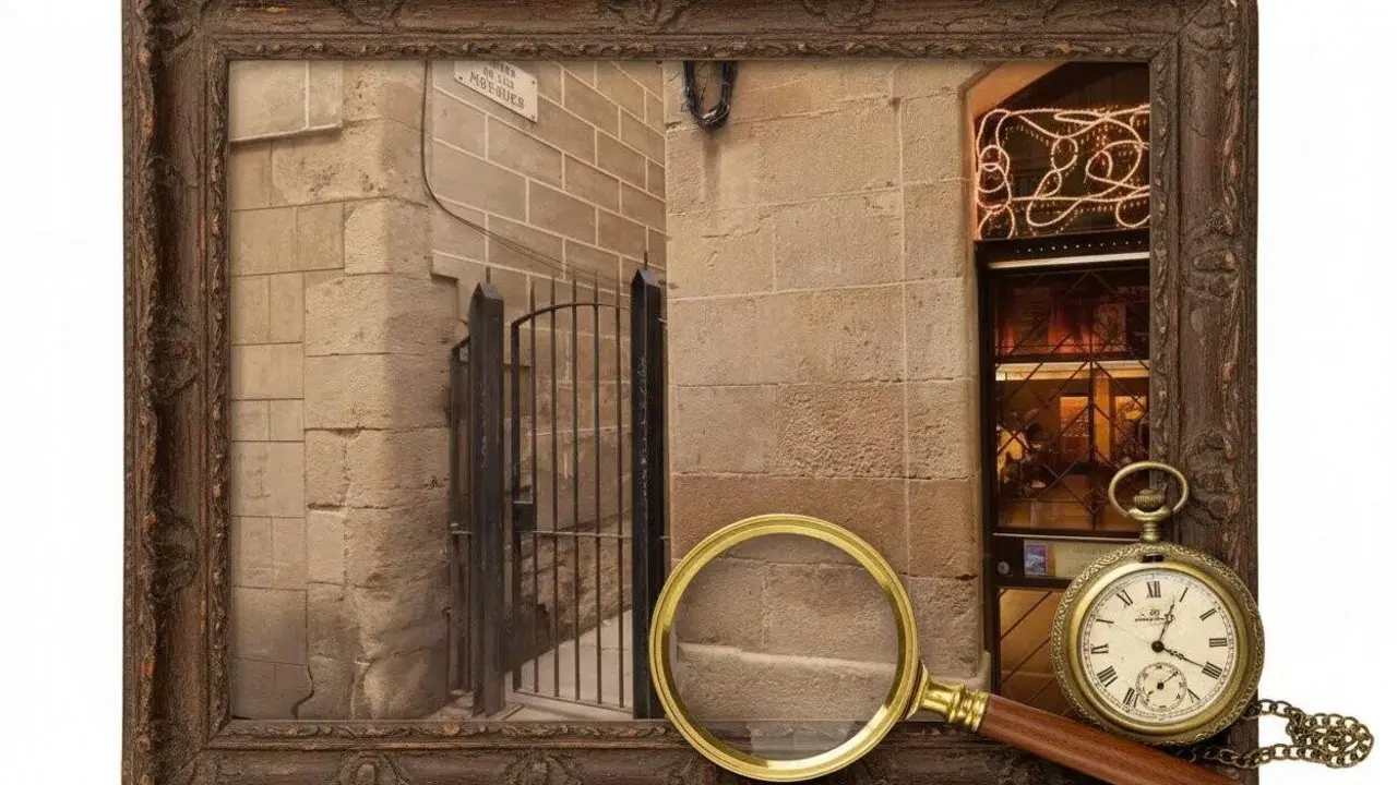 Carrer de les Mosques, a Barcelona. Imatge real retocada amb IA.
