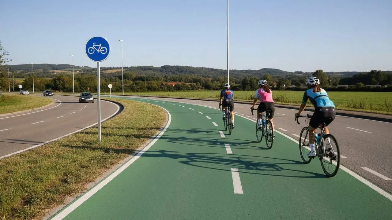 Normativa del BOE que prohibeix als ciclistes circular pels vorals de les carreteres estatals per augmentar la seguretat vi&agrave;ria &mdash; Imagen generada por IA
