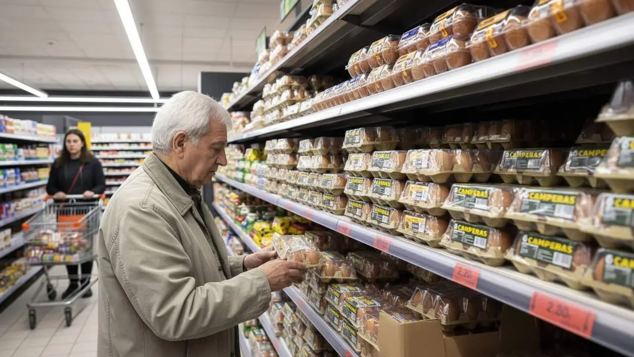  Augment del preu dels ous avui als supermercats de Tarragona amb impacte directe al consumidor local &mdash; Imagen generada por IA 