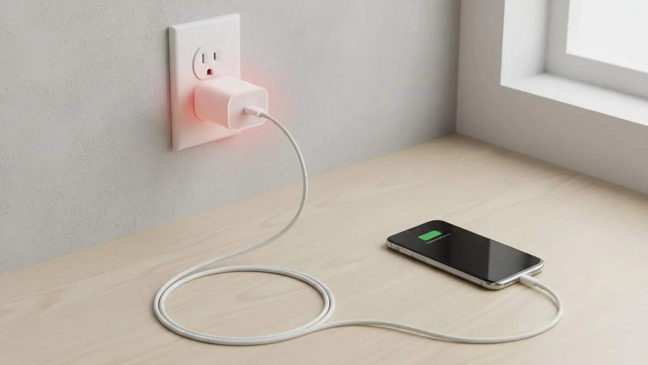 Carregador de tel&egrave;fon m&ograve;bil que s&rsquo;escalfa massa amb consells per evitar problemes i alentir el desgast del dispositiu &mdash; Imagen generada por IA 