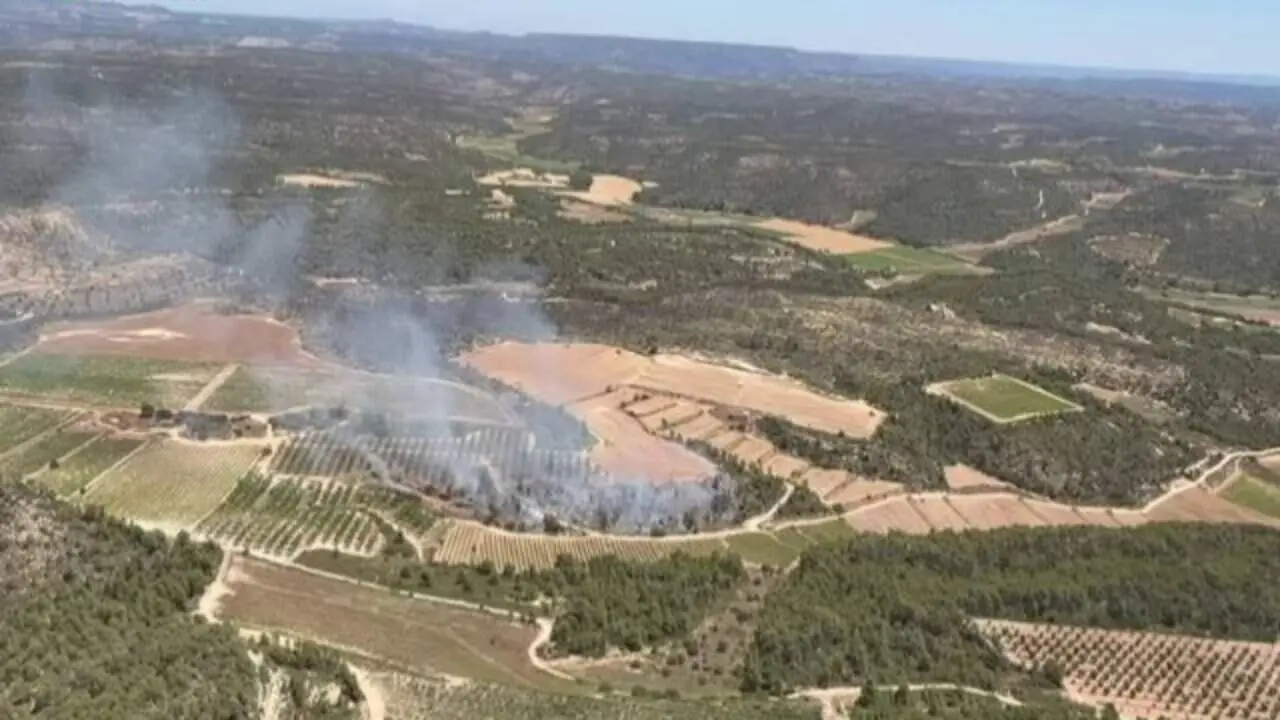  Dotacions dels Bombers de la Generalitat actuant en incendis forestals a Batea i Corbera d&rsquo;Ebre amb suport aeri i terrestre &mdash; Imagen de la Fuente 