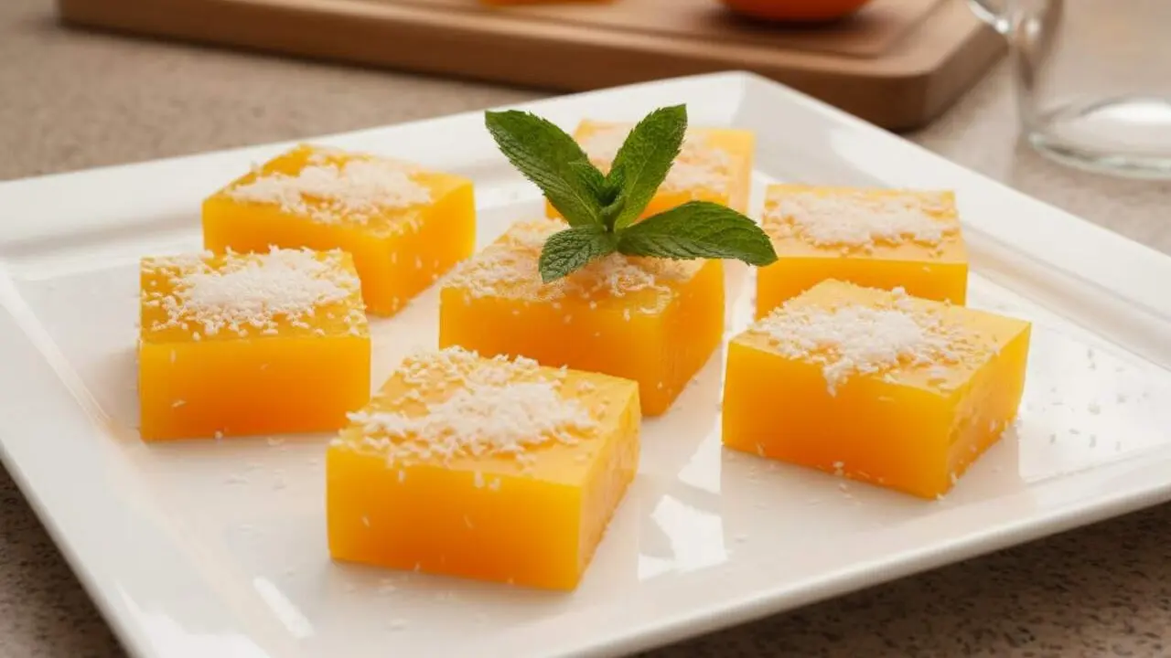 Bocaditos de taronja de Karlos Argui&ntilde;ano amb suc de taronja fresc i textura cruixent per postres deliciosos &mdash; Imagen generada por IA