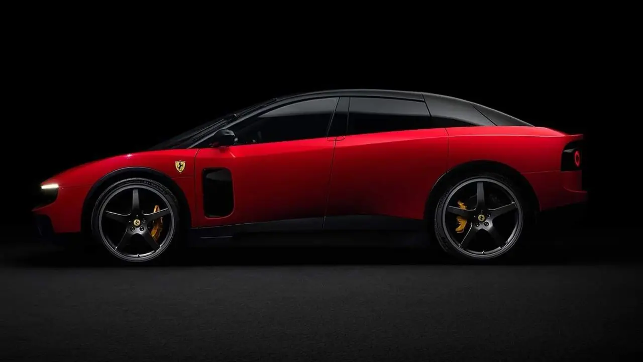 Ferrari Luce, el primer vehicle 100% el&egrave;ctric que sacseja la borsa italiana amb una caiguda de les accions &mdash; Imagen generada por IA