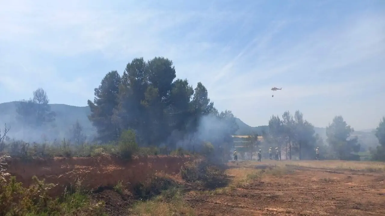  Control de l'incendi de vegetaci&oacute; a Barber&agrave; de la Conca amb treballs manuals i l&iacute;nia d'aigua per apagar punts calents &mdash; Imagen de la Fuente 