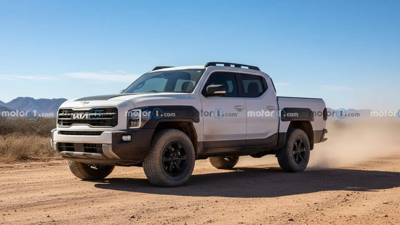 Kia Tasman pick-up assequible amb disseny robust per competir amb Toyota Hilux al mercat europeu &mdash; Imagen generada por IA