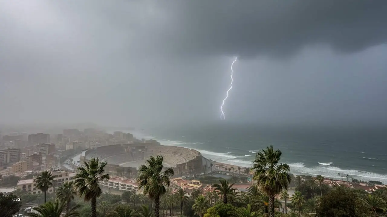  X&agrave;fecs forts a Tarragona dijous a la tarda i vespre amb av&iacute;s de Meteocat per tempestes intenses a Catalunya &mdash; Imagen generada por IA 