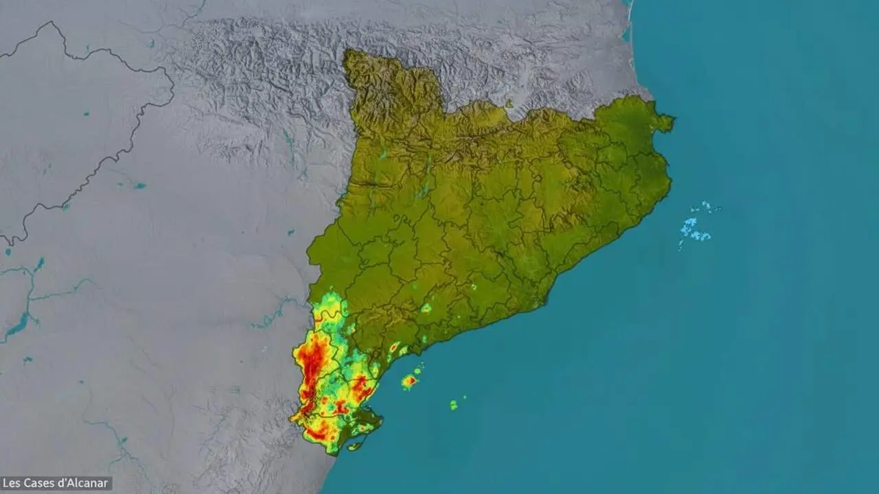  Ruixats intensos a les Cases d'Alcanar amb 24,9 mm de pluja recollits en nom&eacute;s 30 minuts d'acumulaci&oacute; intensa &mdash; Imagen generada por IA 