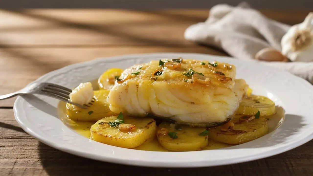 El truc d&rsquo;Alfonsa per preparar un bacall&agrave; amb patates delici&oacute;s usant l&rsquo;aigua del desalatge per potenciar el sabor &mdash; Imagen generada por IA 