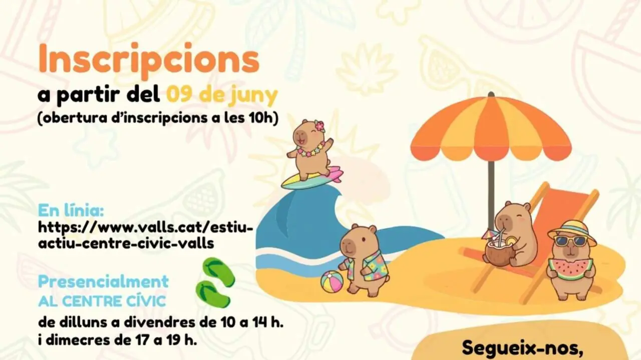 Programa d'activitats de juliol al Centre C&iacute;vic de Valls amb inscripcions obertes a partir del 9 de juny a les 10 h &mdash; Imagen de la Fuente 