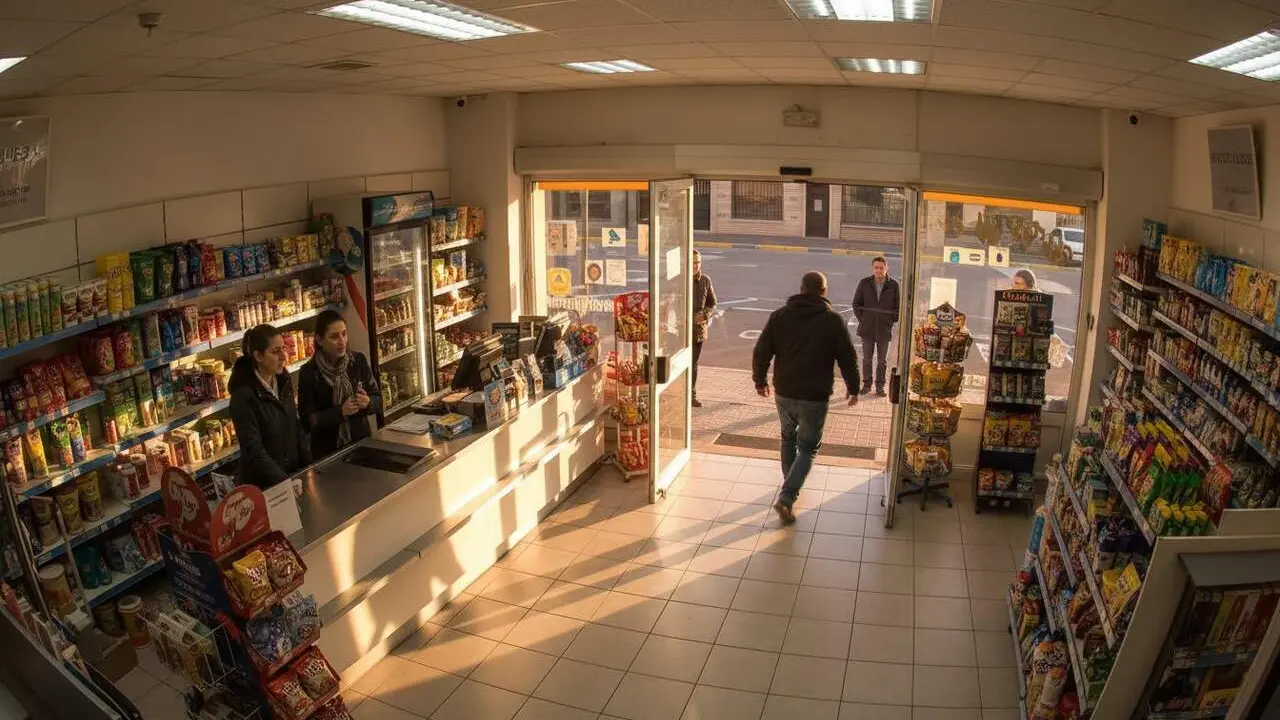  Home amena&ccedil;a treballadores a dos comer&ccedil;os d'Amposta sense robar i genera alarma a la poblaci&oacute; local &mdash; Imagen generada por IA 