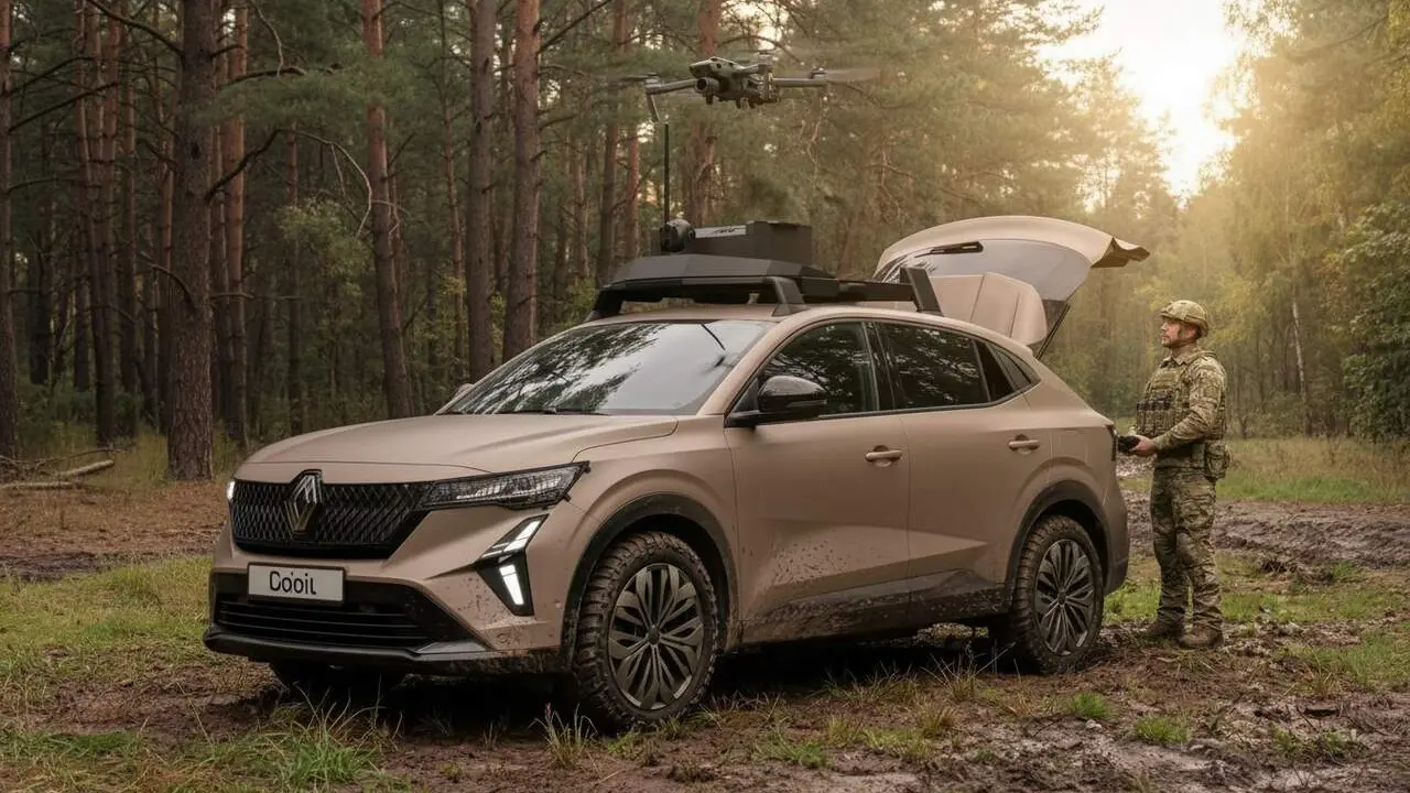  Renault 4 TROOP convertit en vehicle militar per controlar drons i fabricat amb tecnologia avan&ccedil;ada &mdash; Imagen generada por IA 