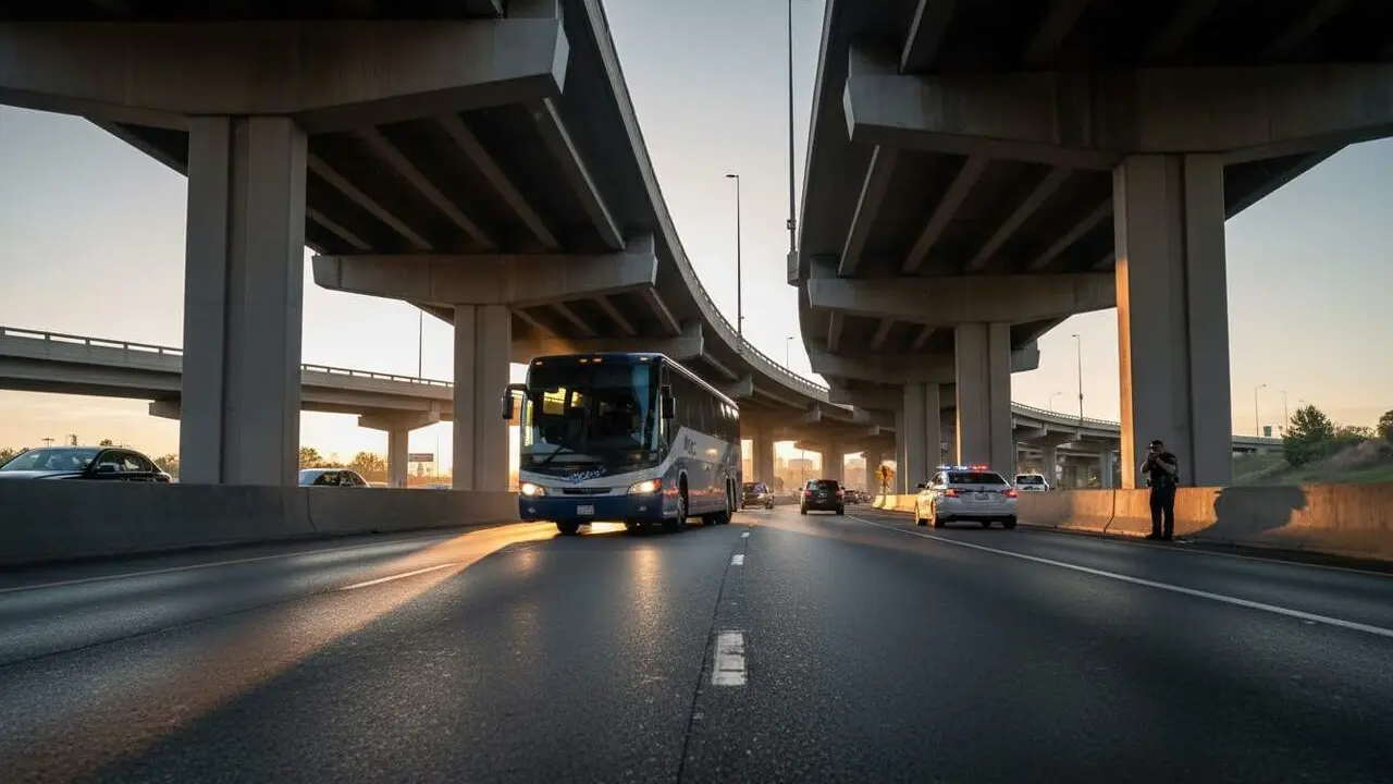  Conductor d&rsquo;autocar denunciat per conduir en sentit contrari a l&rsquo;autopista AP-7 posant en perill la seguretat vial &mdash; Imagen generada por IA 