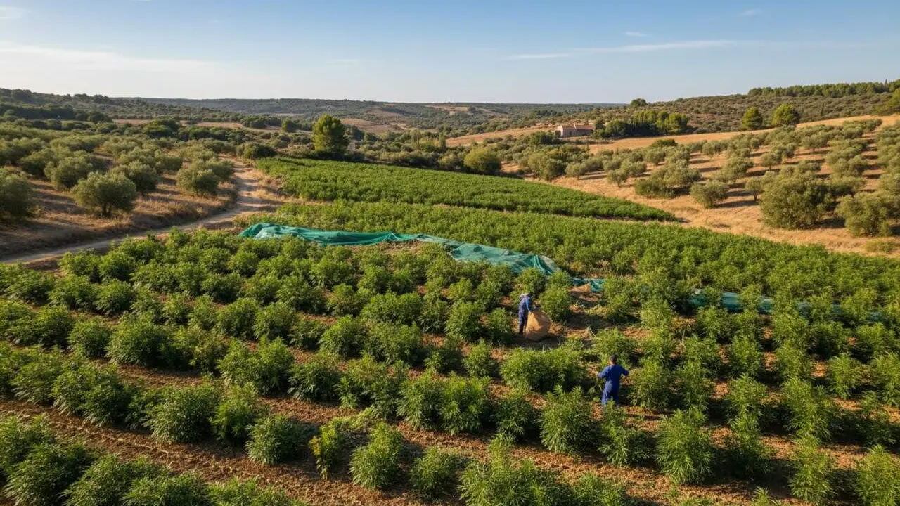 Detingut a Corbera d'Ebre per cultivar 5.000 plantes de marihuana en un cultiu il&middot;legal a gran escala &mdash; Imagen generada por IA