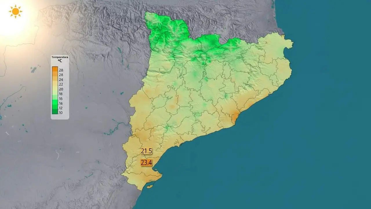  Temperatures m&iacute;nimes superiors a 24 graus a Terres de l'Ebre el 26, destacant la calor persistent a la costa catalana &mdash; Imagen generada por IA 