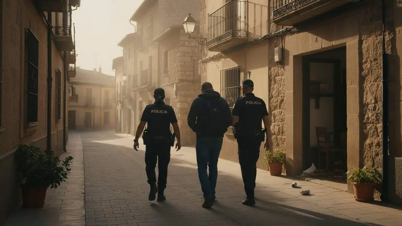 Home detingut a Jes&uacute;s per robar 1.260 euros utilitzant esprai irritant en un acte delictiu recent &mdash; Imagen generada por IA