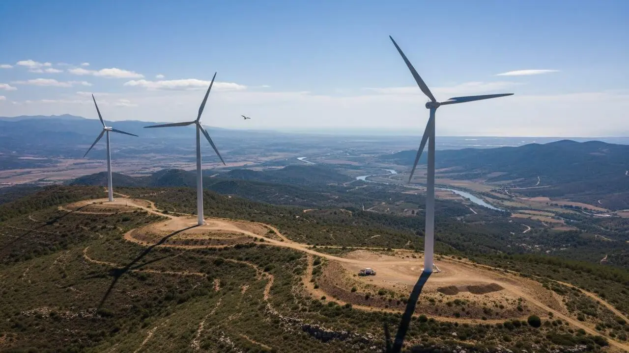  Repotenciaci&oacute; del parc e&ograve;lic de Tortosa amb tres molins grans en espai protegit Card&oacute;-Boix sense estudi de fauna ambiental &mdash; Imagen generada por IA 