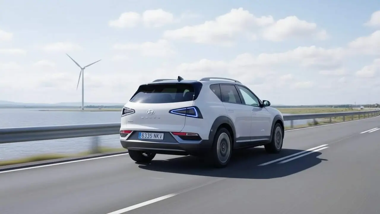  El Hyundai Nexo amb motor d&rsquo;hidrogen ofereix 800 km d&rsquo;autonomia i c&agrave;rrega r&agrave;pida en nom&eacute;s 5 minuts &mdash; Imagen generada por IA 
