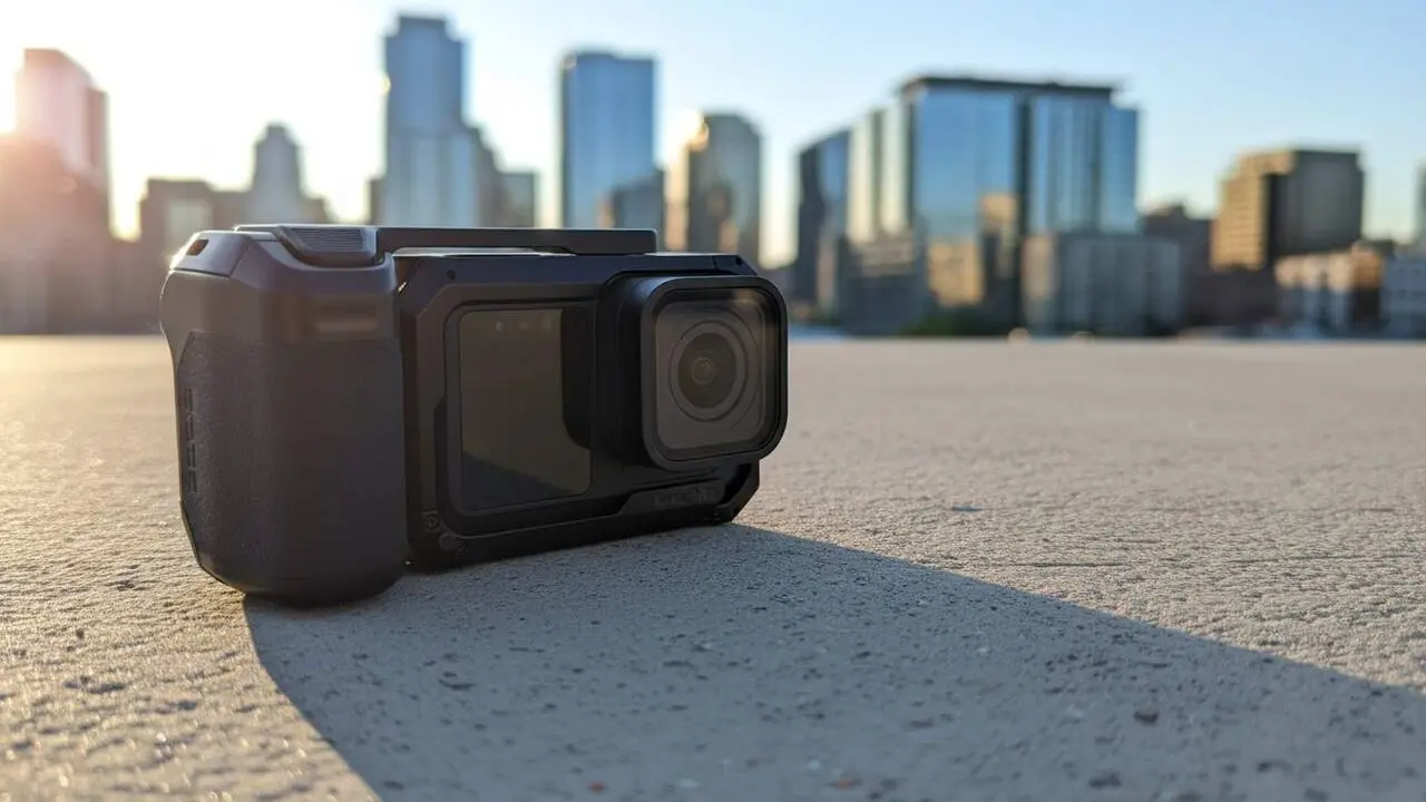  GoPro Mission 1 Pro c&agrave;mera d'acci&oacute; compacta per a gravacions professionals i cinema m&ograve;bil de qualitat superior &mdash; Imagen generada por IA 