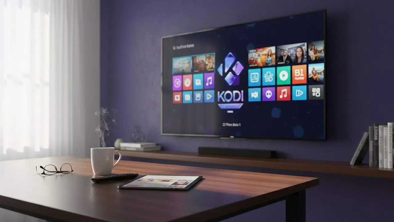  Interf&iacute;cie de Kodi 22 Piers Beta 1 mostrant novetats visuals i funcionals per a centres multim&egrave;dia avan&ccedil;ats &mdash; Imagen generada por IA 