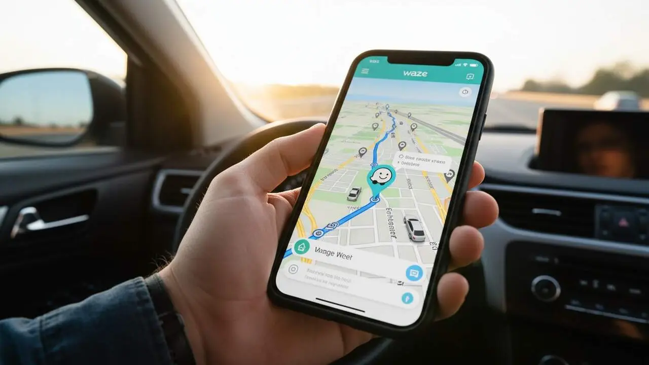  Waze presenta cinc novetats per a una conducci&oacute; m&eacute;s segura i menys distraccions per a conductors i motociclistes &mdash; Imagen generada por IA 
