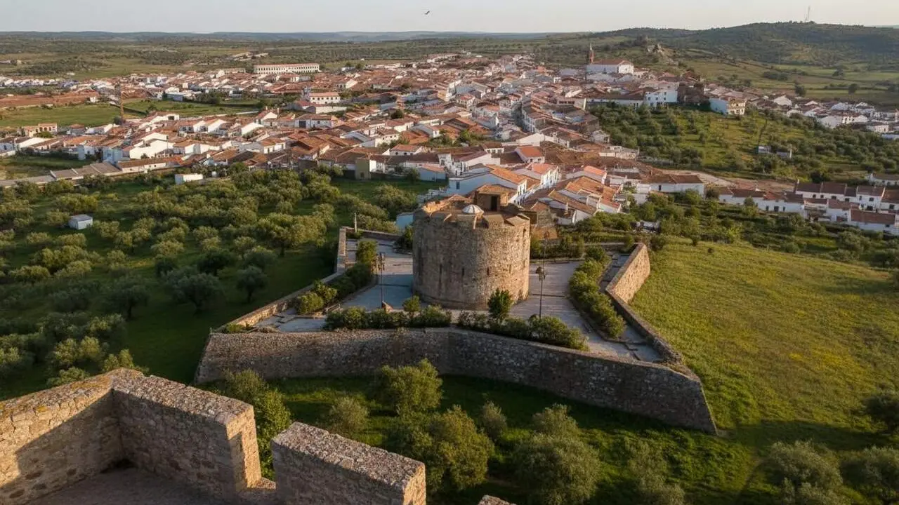  Paisatge &uacute;nic a Encinasola on conflueixen Huelva, Extremadura i Portugal en una escapada inoblidable entre fronteres naturals &mdash; Imagen generada por IA 