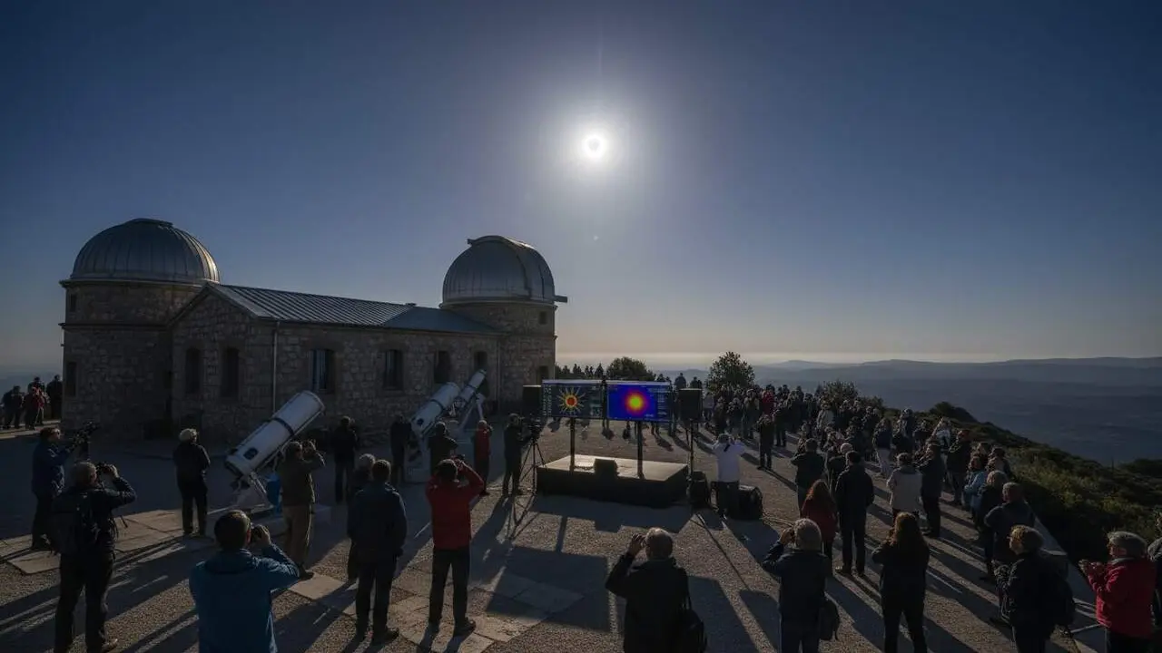  Retransmisi&oacute;n en directo del eclipse solar total del 12 de agosto desde el Observatorio de l&rsquo;Ebre con conferencias exclusivas &mdash; Imagen generada por IA 