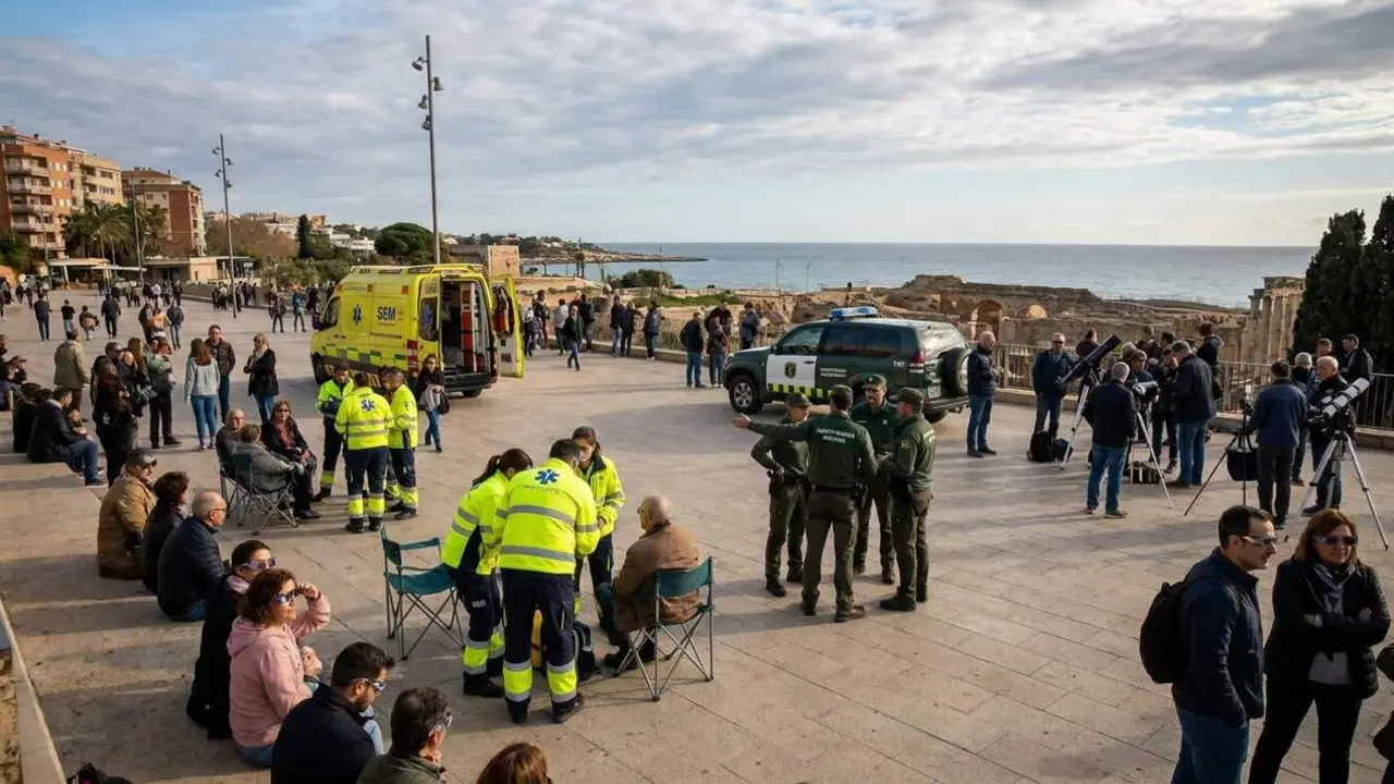  Agents Rurals i SEM atenent incid&egrave;ncies durant l&rsquo;eclipsi solar a Tarragona amb m&eacute;s de 350 actuacions registrades &mdash; Imagen generada por IA 