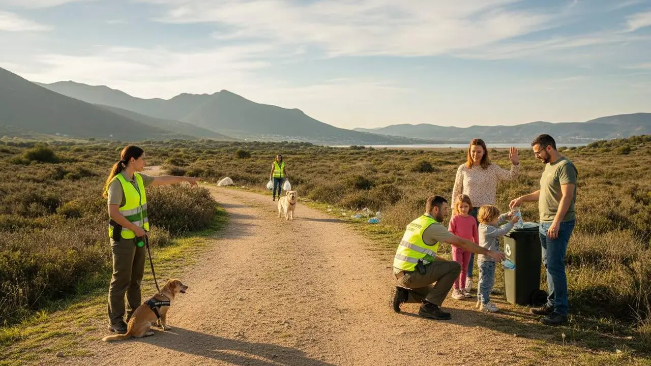  Informadors ambientals de la Generalitat atenen gaireb&eacute; 400.000 persones per animals deslligats i residus a espais naturals aquest estiu - Imagen generada por IA 