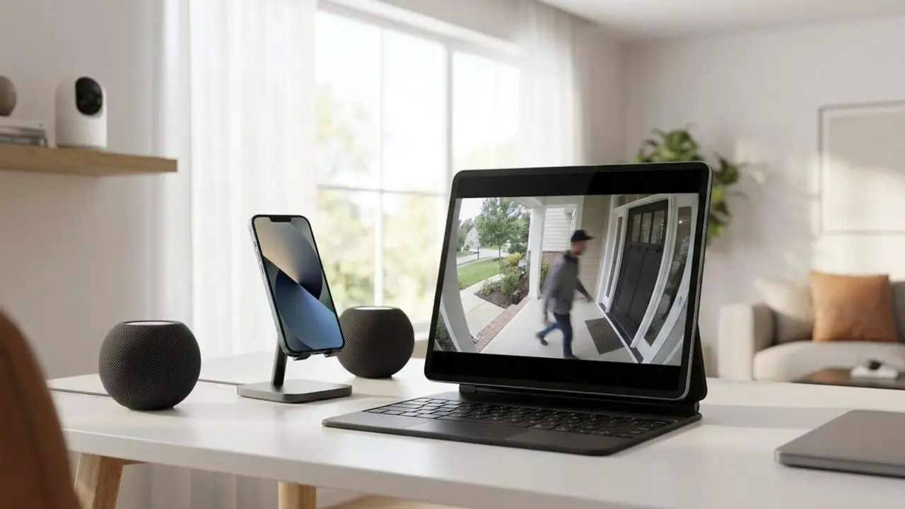  Interf&iacute;cie de les noves funcions d'intel-lig&egrave;ncia artificial ocultes a iCloud+ amb iOS 27 per a usuaris avan&ccedil;ats del HomeKit Secure Video - Imagen generada por IA 