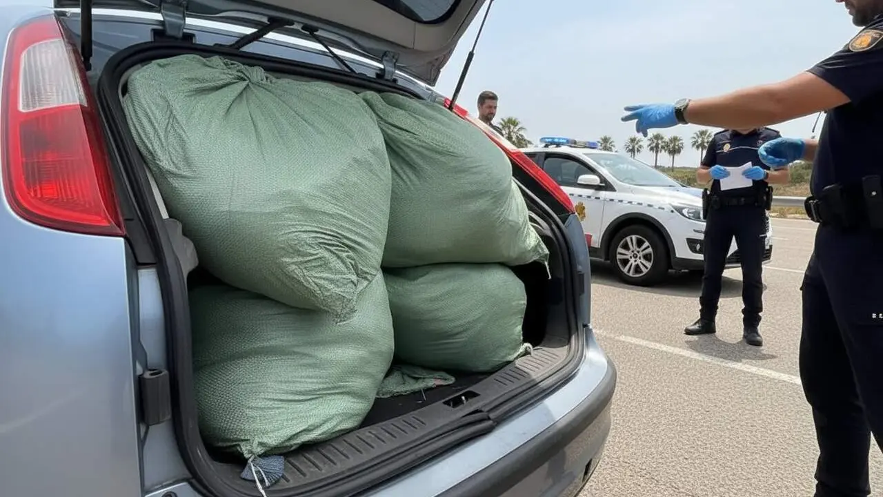  Detenci&oacute; a l'Aldea amb 646 samarretes esportives falses confiscades en un control a l'AP-7 - Imagen generada por IA 