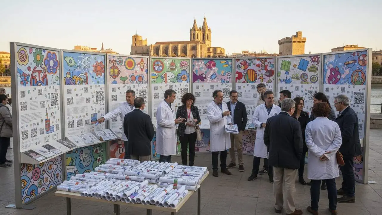  Plafons i cartells amb codis QR que uneixen les Festes de la Cinta de Tortosa amb la ci&egrave;ncia i la cultura local - Imagen generada por IA 