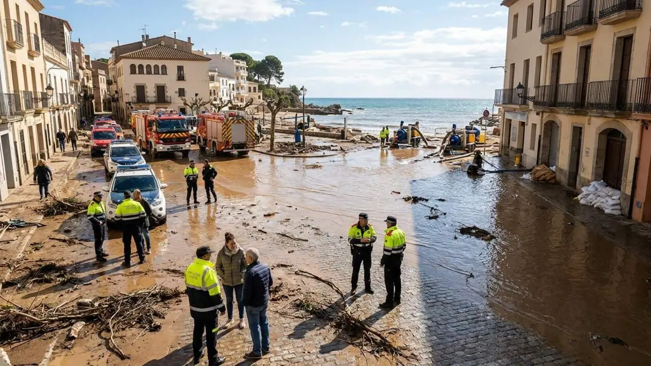 Inundacions extremes al Baix Pened&egrave;s i Tarragon&egrave;s amb actuaci&oacute; immediata del Govern sense alerta ES-Alert &mdash; Imagen generada por IA