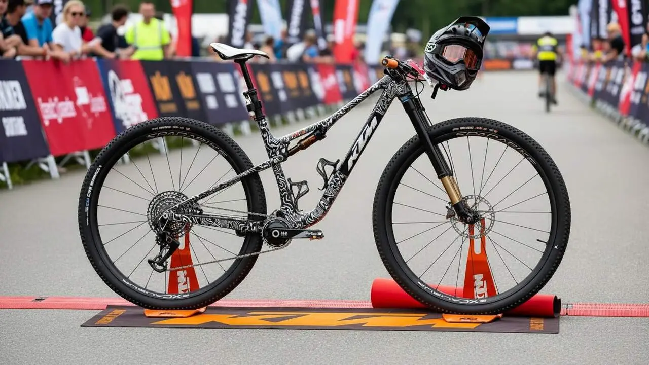  KTM Scarp amb roda de 32 polzades i doble suspensi&oacute; presentada a la carrera Swiss Epic sorpr&egrave;n als aficionats - Imagen generada por IA 